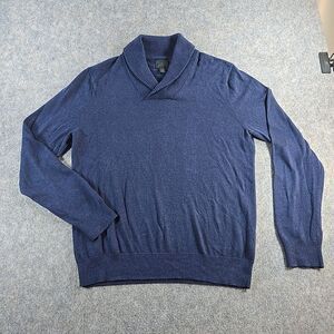 14th & Union Men's Blue Shawl Collar Long Sleeve Sweater Size M 5% Cashmere